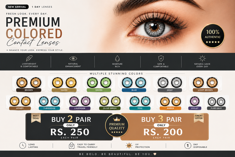 Premium Colored Contact Lenses – 1 Day Disposable