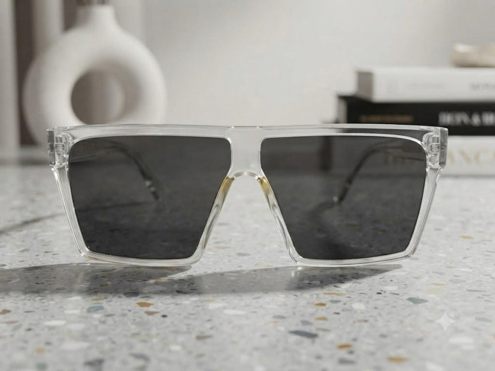 Clear Shield Flat-Top Sunglasses