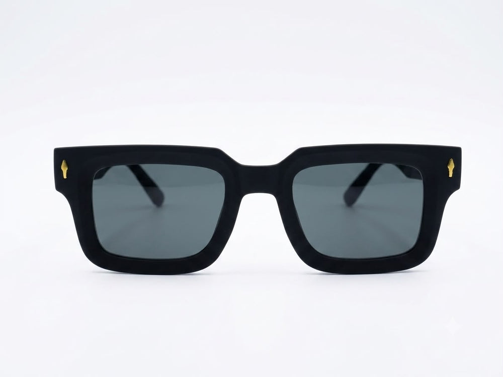Bold Square Matte Black Sunglasses Edgy Geometry Meets High-Fashion Design