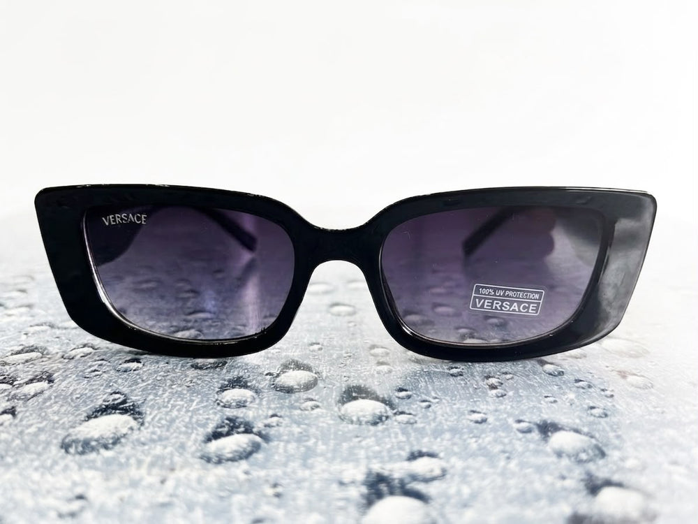 Versace Gradient Narrow Rectangular Sunglasses High-End Glamour with a Y2K Edge