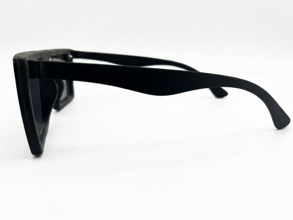 Bold Square Matte Black Sunglasses Edgy Geometry Meets High-Fashion Design