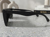 Oversized Flat-Top Square Sunglasses in Matte Black