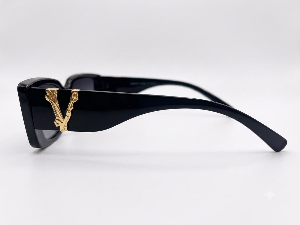 Versace Gradient Narrow Rectangular Sunglasses High-End Glamour with a Y2K Edge