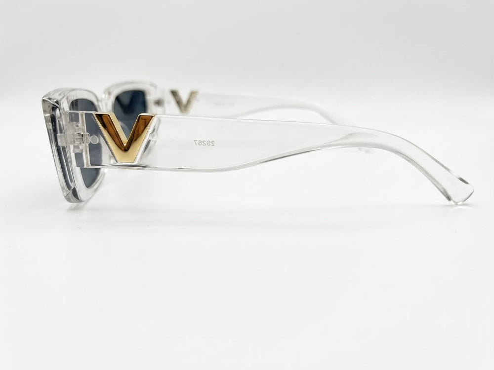 Luxury Transparent Rectangular Sunglasses Modern Transparency Meets High-Fashion Luxury